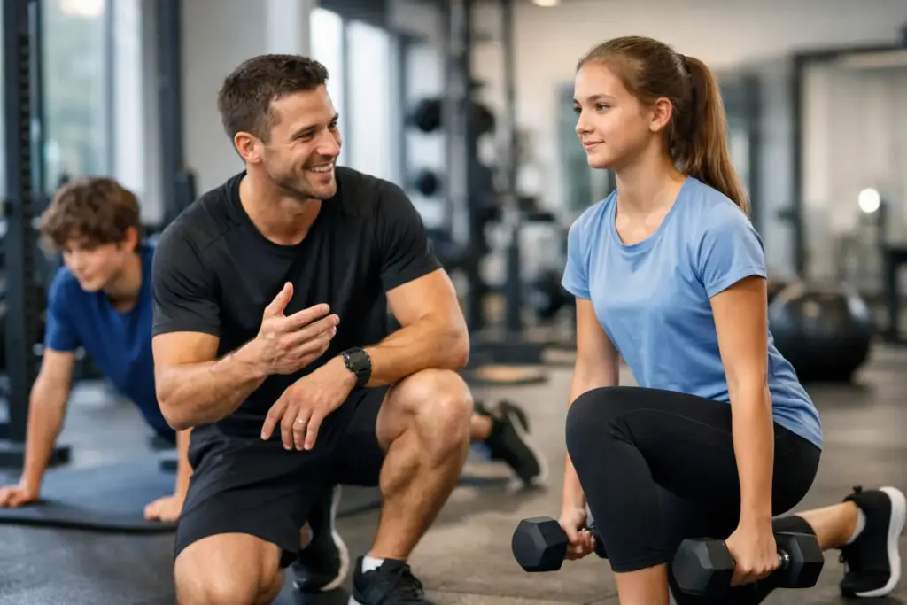 Sporten voor tieners met begeleiding werkt