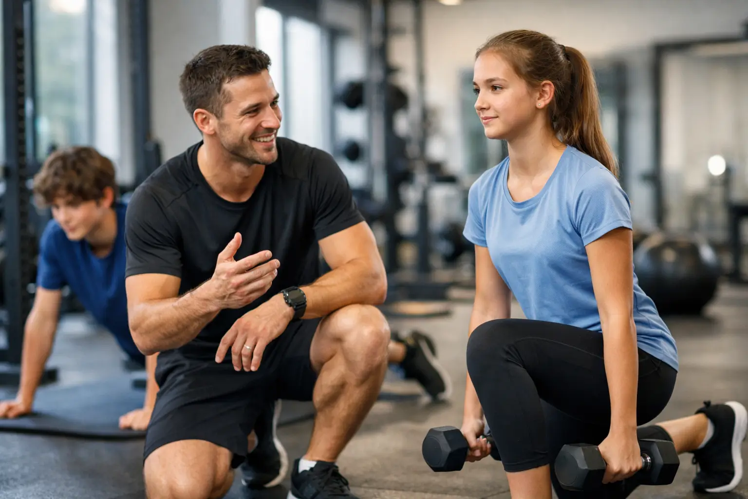 Sporten voor tieners met begeleiding werkt